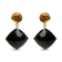 18K Yellow Gold Round Citrine and Cushion Cut Onyx Gemstone with Diamond
Accent Dangle Earrings