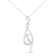 Espira 10K White Gold 1/10 cttw Diamond Swirl Pendant Necklace (I-J, I1-I2)