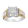 1.50ctw Princess Cut Diamond Quad Engagement 14K White and Yellow Gold Ring