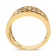 1.50ctw Champagne Diamond 4-Row 10K Yellow Gold Over Sterling Silver Band