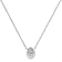 0.10ctw Round Miracle-Set Diamond Oval Solitaire 10K White Gold Pendant
with Chain