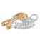 10K Gold Over Sterling Silver Two-Tone 1/5ctw Round Diamond Ribbon Heart
Accent Pendant w\chain