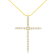 10K Yellow Gold Over Sterling Silver 2.0ctw Round Diamond Cross Pendant w\chain