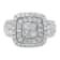 14K White Gold Round and Princess Diamond Ring (2 1/4ctw, H-I Color,
SI1-SI2 Clarity)