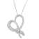 10K White Gold 1ctw Round Cut Diamond Heart and Bow Pendant w\chain
(G-H, SI1-SI2)