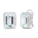 18K White Gold Emerald Cut Aquamarine Gemstone with Round Diamonds Halo
Omega Clip Stud Earrings
