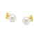 7.5-8.0MM Saltwater Akoya Cultured White Pearl 14K Yellow Gold Stud Earrings