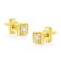 10K Yellow Gold Over Sterling Silver 1/10ctw Miracle-Set Diamond Square
Stud Earrings
