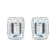 18K White Gold Emerald Cut Aquamarine Gemstone with Round Diamonds Halo
Omega Clip Stud Earrings