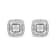 Sterling Silver 1/10ctw Prong-Set Round Cut Diamond Square Shape with
Milgrain Halo Stud Earrings