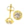 14K Yellow Gold Over Sterling Silver 1/2ctw Round Diamond Solitaire Stud Earrings