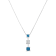 14K White Gold 7/8ctw Treated Blue and White Princess Cut Diamond
Pendant w\chain(H-I, SI2-I1)