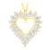 14K Yellow Gold Over Sterling Silver Diamond Open Heart 18" Pendant w\chain