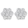 Sterling Silver 2.0ctw Floral 7 Stone Diamond Stud Earring