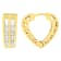 10K Yellow Gold 1/2ctw Diamond Huggie Heart Hoop Earrings