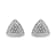 Diamond-Accented Sterling Silver Trillion Shaped 4-Stone Halo Stud Earrings