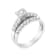 .925 Sterling Silver 3/4 cttw Lab-Grown Diamond Engagement Ring and Band Set