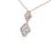 14K Rose Gold 3/4 Cttw Round Diamond Double Quatrefoil Pendant 18" Necklace