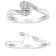 Sterling Silver 1/10ctw Diamond Swirl and Bypass Bridal Set Ring and Band