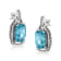 Sterling Silver 14x10MM Cushion Cut Blue Topaz Gemstone and Diamond
Accent Dangle Earrings