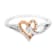 10K Two-tone Gold Over Sterling Silver ⅕ctw Diamond Open Heart Ring (I-J
Color, I2-I3 Clarity)