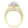 10K Yellow Gold Round and Baguette Diamond Crossover Cluster Ring (3ctw,
I-J Color, I1-I2 Clarity)