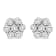 14K White Gold 1/2ctw Round-Cut Diamond Floral Stud Earrings