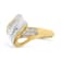 1.00ctw Round And Baguette Diamond 10K Yellow and White Gold Bypass Ring