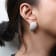 18K Rose Gold Micro Pave Diamond Sculptural Design Omega Clip Statement Earrings
