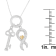 10K Gold Over Sterling Silver Two-Tone 1/6ctw Diamond Symbol Key Pendant w\chain