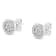 14K White Gold 1/2ctw Brilliant-Cut Diamond Halo-Style Cluster Round
Button Stud Earrings
