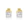 10k Yellow Gold Princess Diamond Quad Stud Earrings 1/4ctw