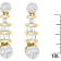 14K Yellow Gold 3/4ctw Round and Baguette-cut Diamond Earrings