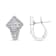 18K White Gold 1 1/10ctw Round Diamond Cluster with Halo Hoop Huggie Earrings