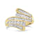 10K Yellow Gold 1ctw Round and Baguette Diamond Bypass Ring (H-I Color,
I1-I2 Clarity) - Ring Size 7