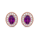 14K Rose Gold 7x5mm Cushion Cut Garnet and 3/8ctw Round Diamond Halo
Stud Earrings