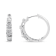Sterling Silver 1/2ctw Lab Grown Round Diamond Floral Cluster Hoop Earrings