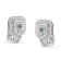 14K White Gold 1ctw Round and Princess-cut Treated Blue Diamond Earrings