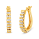 10K Yellow Gold 1.0ctw Round and Baguette-Cut Diamond Hoop Earrings