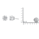 14K White Gold IGI Certified 1 1/2ctw Lab Grown Diamond Solitaire Stud
Earrings with Screwbacks
