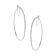Diamond Accent Sterling Silver Medium Sized Hoops Earrings