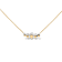 18K Rose Gold Multi-Size Round Tsavorite and Pave Round Diamonds Curved
Bar Necklace