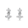 14K White Gold 1/4ctw Princess-Cut Double Diamond Drop and Dangle Stud Earrings