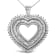 Sterling Silver 1.0ctw Baguette and Round Diamond  Heart Pendant w\chain 18"