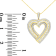 1.375ctw Baguette Diamond 14K Yellow Gold Over Sterling Silver Heart Necklace