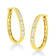 14k Yellow Gold Over Sterling Silver 1.0ctw Channel Set Brilliant Round
Cut Diamond Hoop Earrings