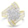 10K Yellow Gold Round and Baguette Diamond Crossover Cluster Ring (3ctw,
I-J Color, I1-I2 Clarity)