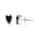 14K White Gold 2.00 Cttw Pear Cut Black Diamond Stud Earrings