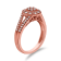 0.50ctw Diamond Cluster Split Shank Halo 14K Rose Gold Over Sterling Silver