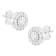 14k White Gold 1.0ctw Diamond Halo Stud Earrings